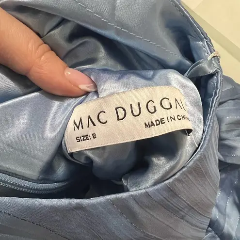 Mac Duggal NWT Slate Blue Tie Neck Tiered Halter Gown Size 8 US $398