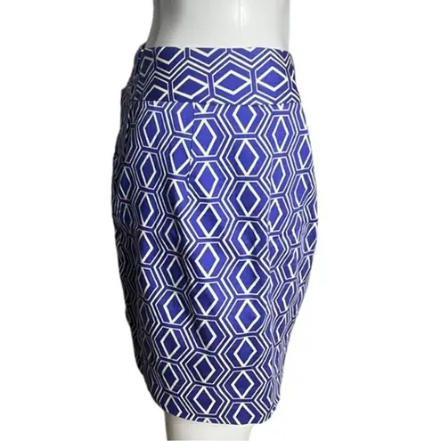 Outback Red Skirt Women 0 Blue White Geometric Pencil Straight Skirt Mini Career