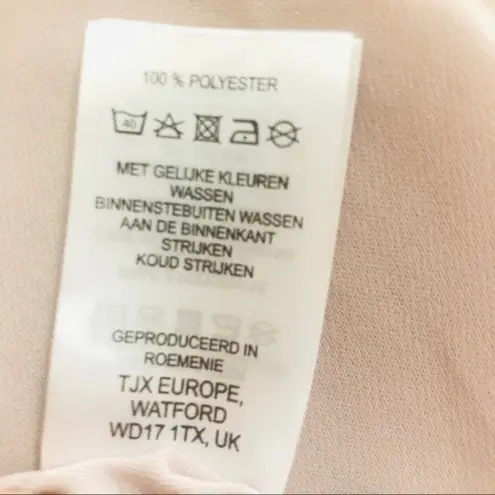 Paraphrase Blush Pink Top Overlay Tie Front Long Sleeve Blouse Size UK 14 NWT