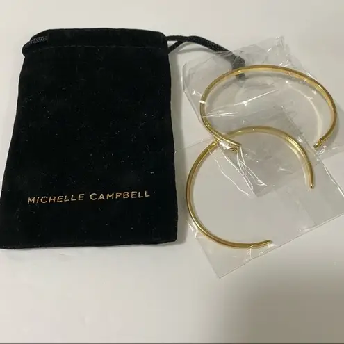 Michelle Campbell Gold Talon Bracelet Set Rhinestone Cuffs Cuff Bangle