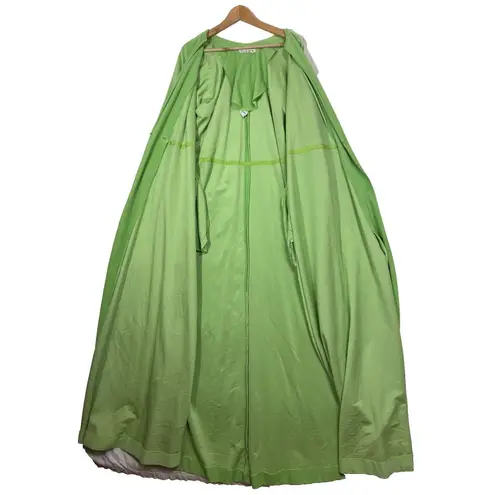 Vtg Halston IV Dorian Caftan Robe Womens M Green Velvet Loungewear Elegant 70's Size M