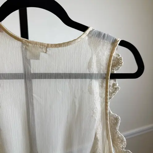 Cottagecore Soft Girl Vest M Bohemian Lace Festival Western Vintage Embroidered Size M