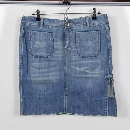 Calvin Klein Jeans Distressed Hem Denim Skirt