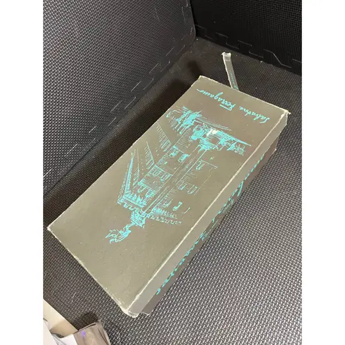 Salvatore Ferragamo Vintage Suede Mary Jane Heels Navy Blue Gold Buckle Strap 8