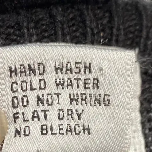 Vintage Jade Sweater Pullover Black Beaded Floral Holiday Womens Size Small