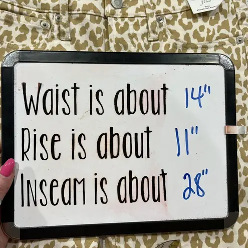 J. Crew Size 28 Jeans 10" High Rise Toothpick Animal Print Safari Leopard NEW