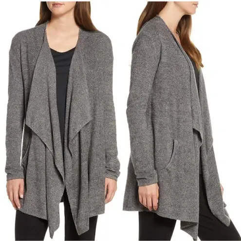 Barefoot Dreams Cozychic Lite Island Wrap Cardigan in Carbon Grey size S/M