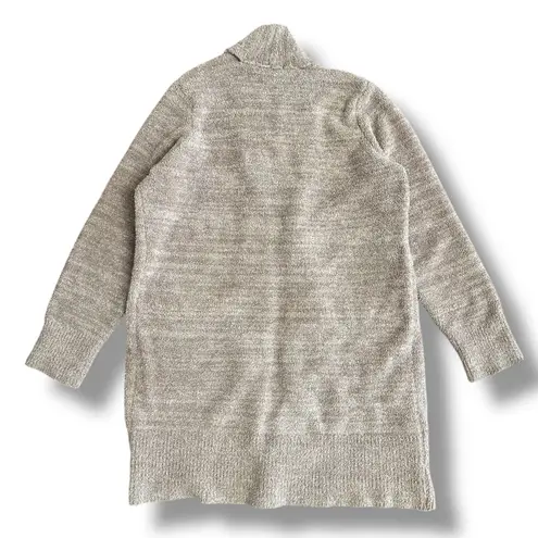 Barefoot Dreams CozyChic Taupe Gray Cardigan Size S Soft Plush Knit Open Front