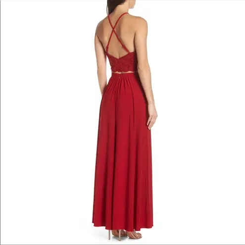 Morgan & Co . Two-Piece Scarlet Lace Evening dress