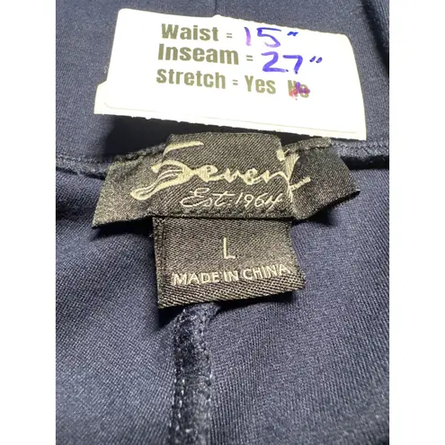 Seven Est 1964 Navy Blue Seamed Stretch Leggings Comfortable Athleisure L Size L
