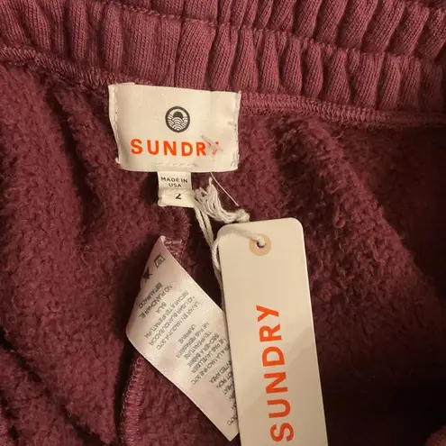 Sundry  NWT Boyfriend Sweatpants Size 2 (medium) in Wine