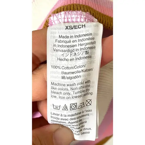 J.Crew  Boho Striped Hoodie Sweatershirt Purple Size XS