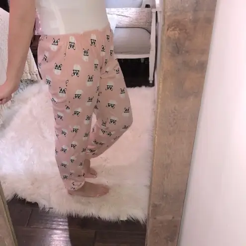 Como vintage pink soft pajama pants size large dog puppy print