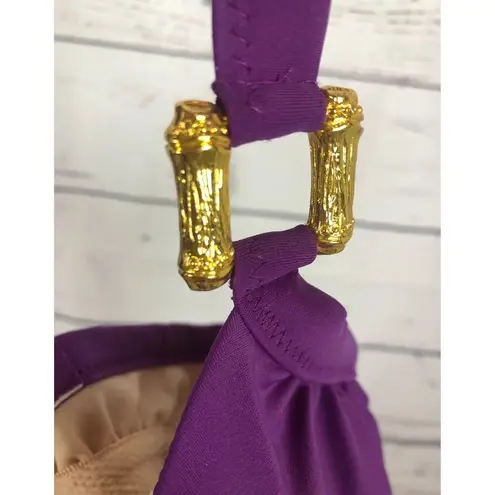 Lands End Tankini & skort set purple With gold accents color size 4