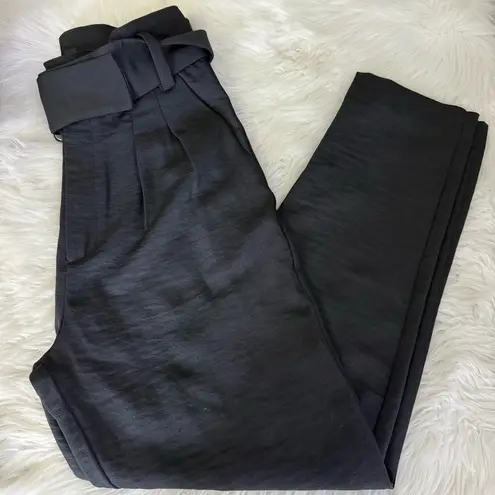 Bardot Artiza Black Paper Bag High Waisted Pants Size Small 6