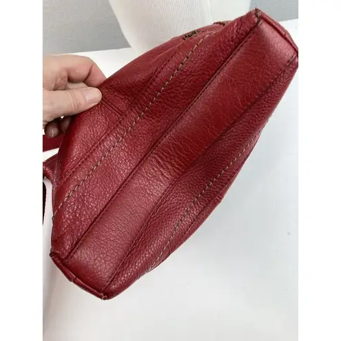 The Sak Iris Crossbody Bag In Red Pebbled Leather Zip Handbag Purse