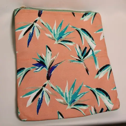 Rachel Pally Green and Tan Clutch with Tassel Accent