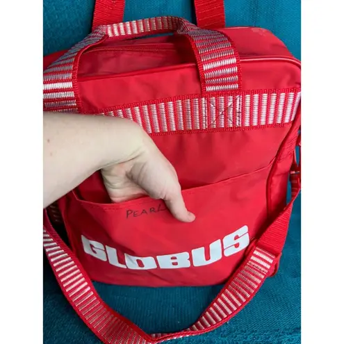 shoulder bag Globus red white passport wallet vintage