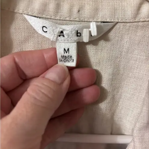 CAbi  Jacket Blazer Linen light coat Ruffle asymetrical crop M