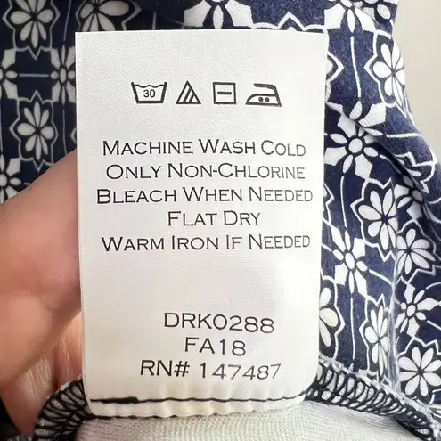 Draper James Honeycomb Floral Dress Reese Witherspoon Contrast Waistband DRK0288