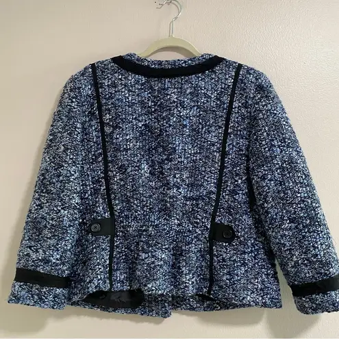 Sandro Sportswear Blue Black Tweed Jacket Size XL