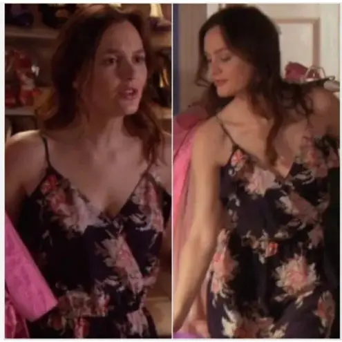 Joie Gossip Girl Blair Waldorf  blue silk floral dress