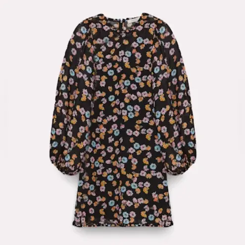 Dorothee Schumacher Floral Confetti Print Structured Volumes Dress Size 3 NWT Black