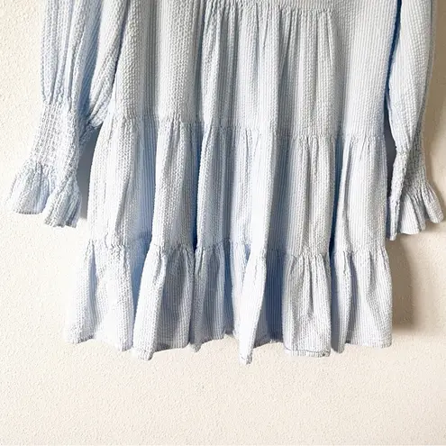 O.P.T Seersucker Stripe Printed V