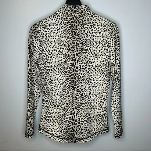 J. McLaughlin Animal Print Quarter Zip Pullover Size M