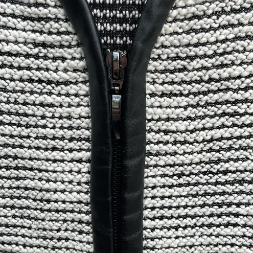 Joseph Ribkoff Faux Leather Trimmed Zip Front Jacket Top Size 12