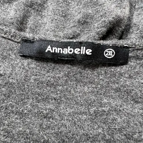 Annabelle Womens Maxi Dress Sleeveles Tank Top Elastic Waist Scoop Neck Gray 2XL Size 2X