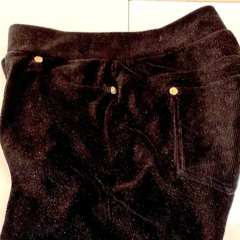 Michael Kors stretch cotton velvet corduroy jeans.Black with gold threads.Size S Black