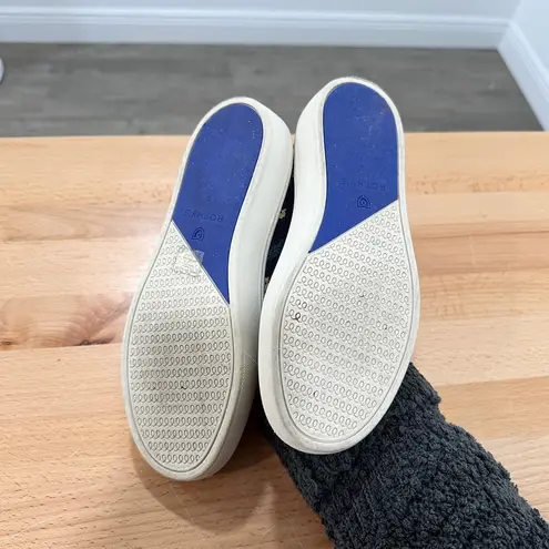 Rothy's Slip On Blue Spot Leopard Cheetah Print Sneakers Navy size 5