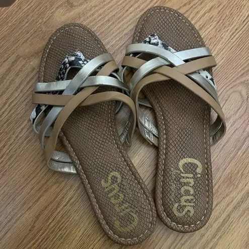 Sam Edelman  Cypress Gold metallic brown strappy sandal slides size US 9