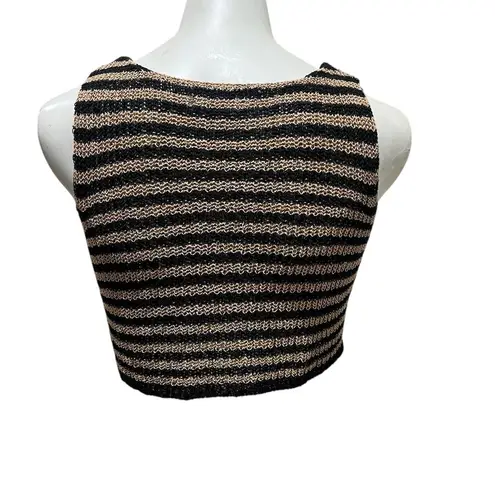 Nectar Clothing Womens Stripe Knit Sweater Vest Multicolor Size M Cropped