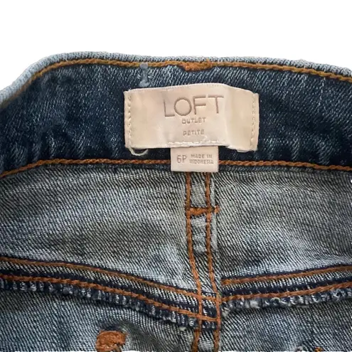 Loft  Button Front Denim Skirt Size 6P - Image 4