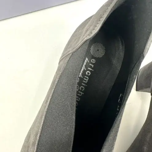Eric Michael Gayle Women Suede Leather Block Heel Slip On Pumps Gray Size 40 10