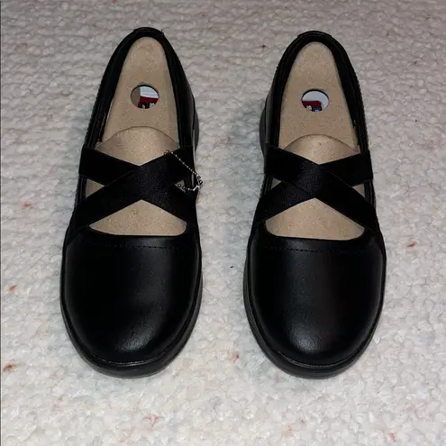 Skechers Leather Work Relaxed Fit Sunrosa Evit Slip Resistant Mary Jane Black 7