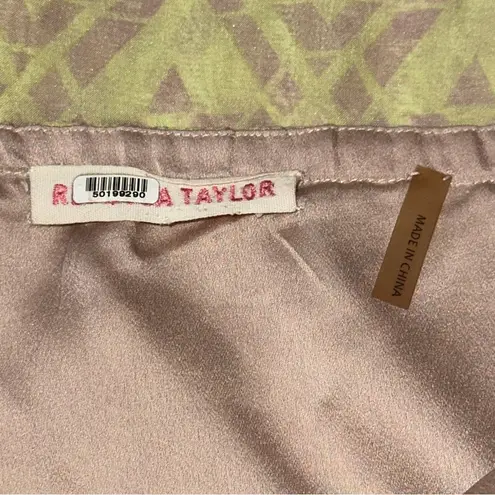 Rebecca Taylor Sz 6 8 Pale Yellow Floral Print Silk Chiffon Open Back Midi Dress