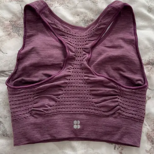 Sweaty Betty Stamina Purple raceback moisture wicking Sports Bra, size S gym