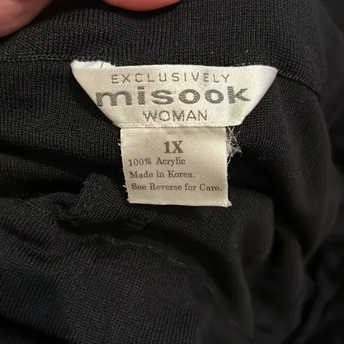 Misook Exclusively Black Wide Leg Knit Pant Elastic Waist size 1X