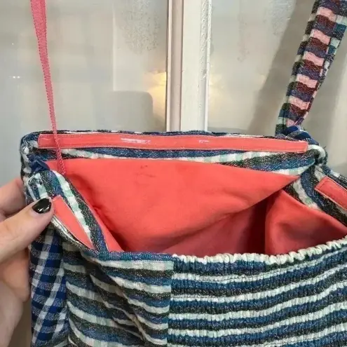 Anthropologie  Maeve Bohemian One Shoulder Gingham Waverly Plaid Dress Size 2 XS