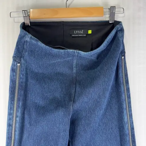 Lysse Denim Jean Leggings Pull-On Pants Full Side Zipper Women’s Size Medium
