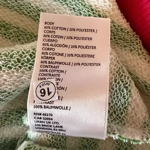 Free People  Classic Striped Oversized Crewneck Pink Clover Combo Size M