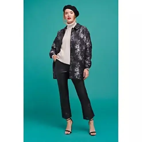 Isaac Mizrahi Live! Regular Perforated Hem Faux Leather Pants Black 10T NWOT