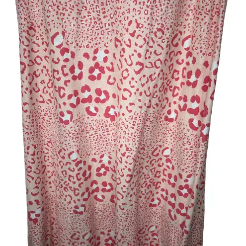 Women's Animal Print Pullover Sleeveless Pink Midi/Maxi Dress Size Small