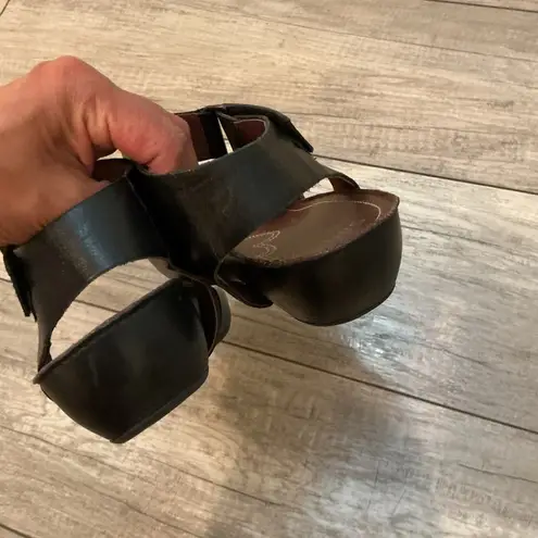 Sanita Vans Flats Leather Sandals Adjustable Straps Comfort Casual Black Sz 9