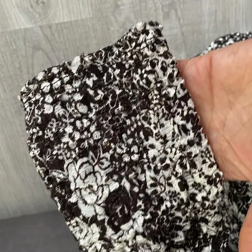 INC INTERNATIONAL CONCEPTS Brown & White Embroidered 3/4 Sleeve Top Size Large