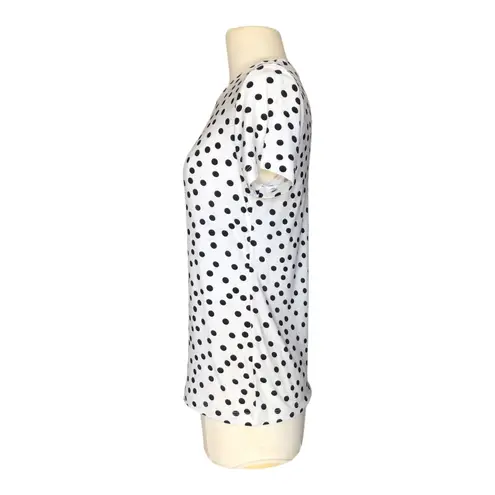 L'Agence Ressi Black Polka Dot Short Sleeve Tee Women's Size Petite Small NWT