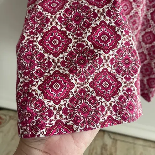 Coolibar UPF 50+ Morada Everyday T Shirt Womens M Pink Mosaic Bamboo UV Protect Size M